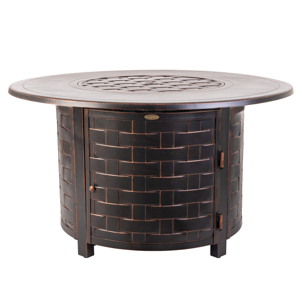 Well Traveled Living Perissa Woven Round Aluminum LPG Fire Pit