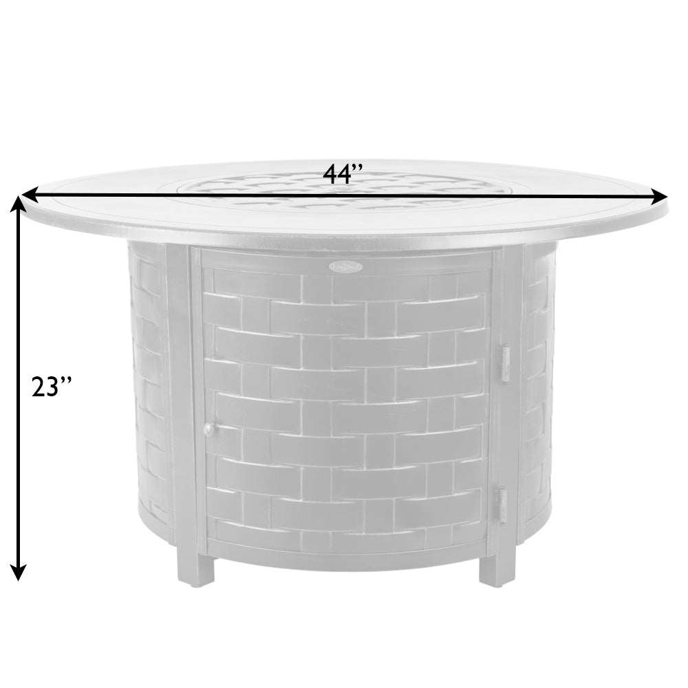 Well Traveled Living Perissa Woven Round Aluminum LPG Fire Pit