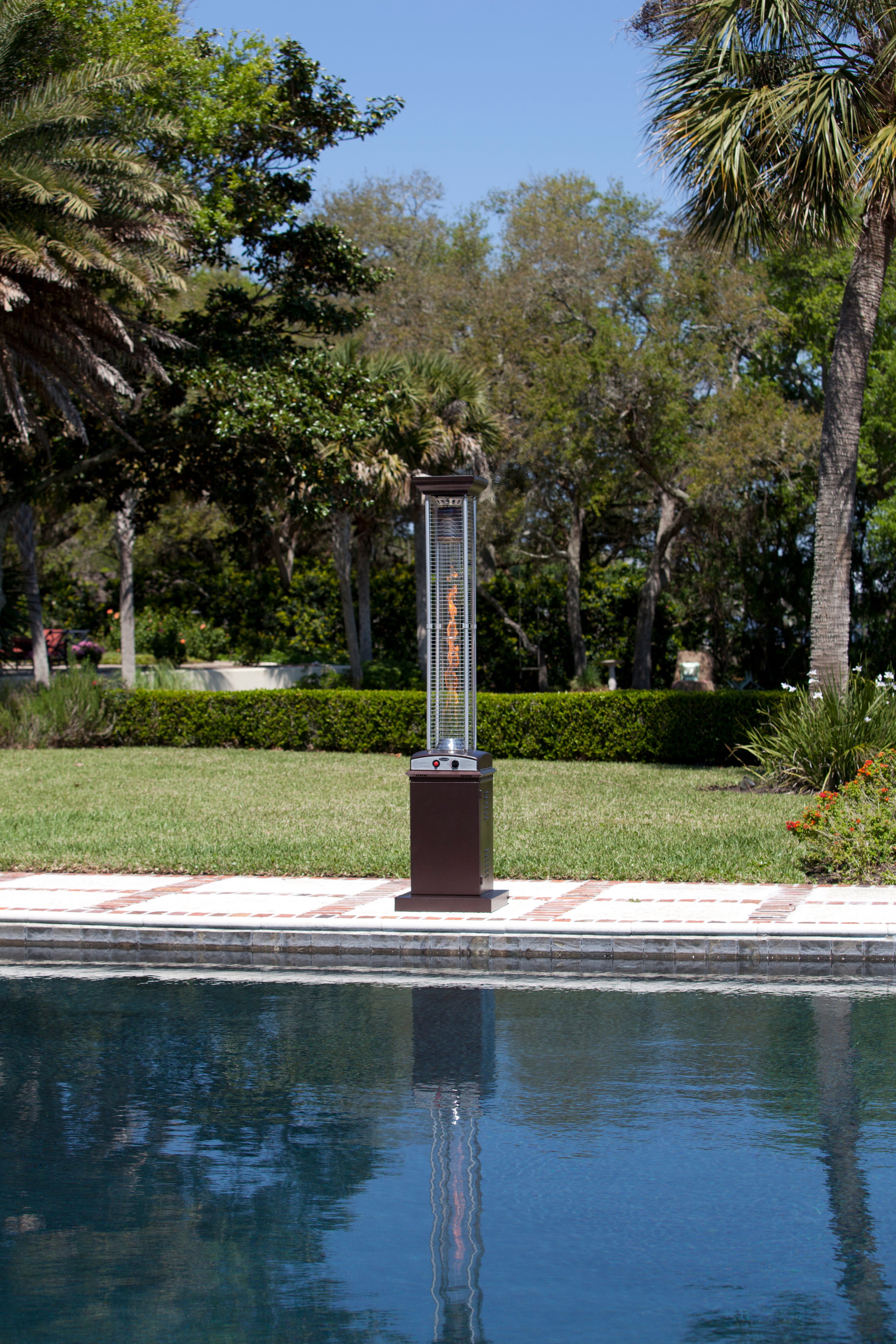 Well Traveled Living Hammered Bronze Finish Square Flame Patio Heater