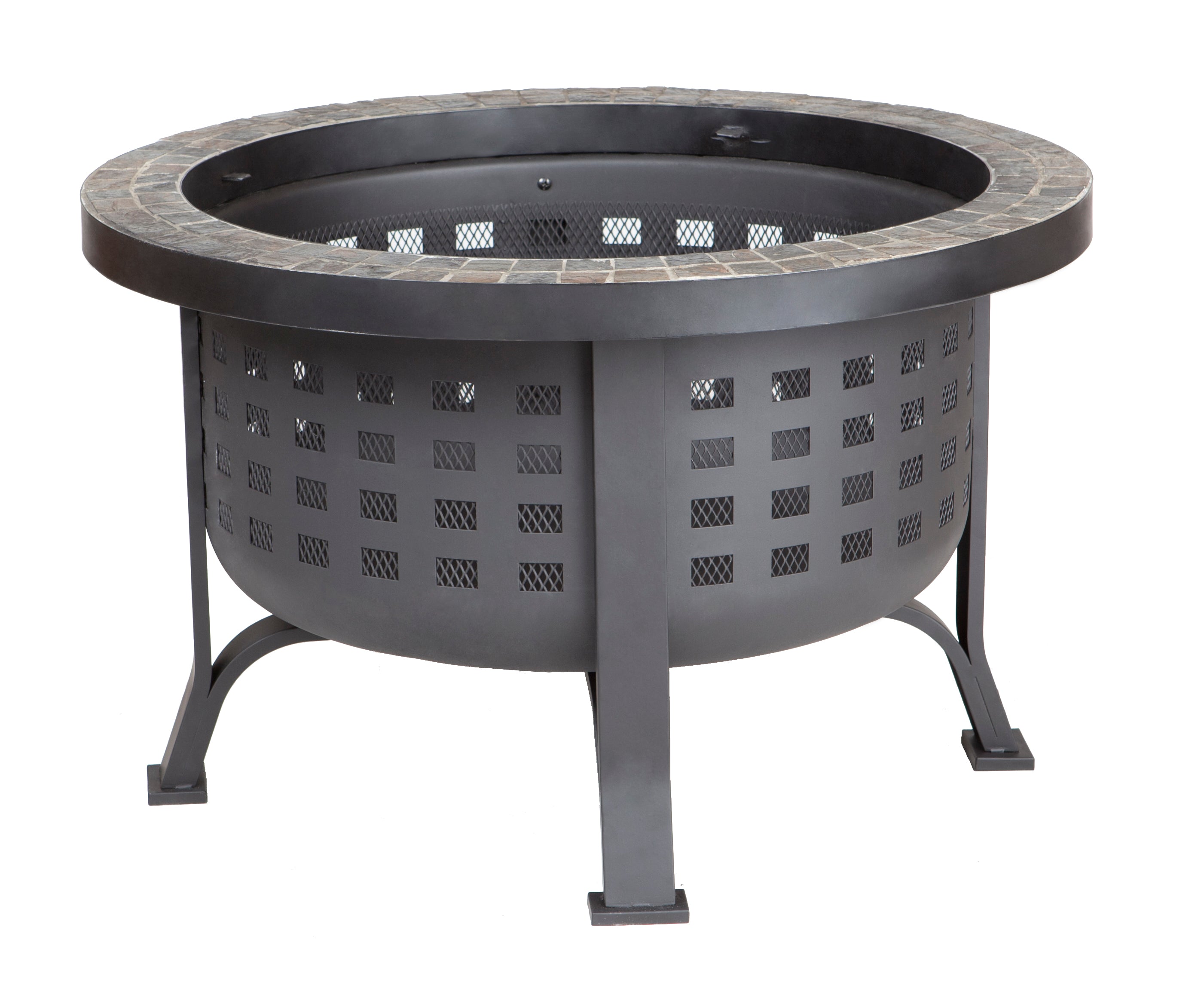 Well Traveled Living Alpina Round Slate Top Fire Pit