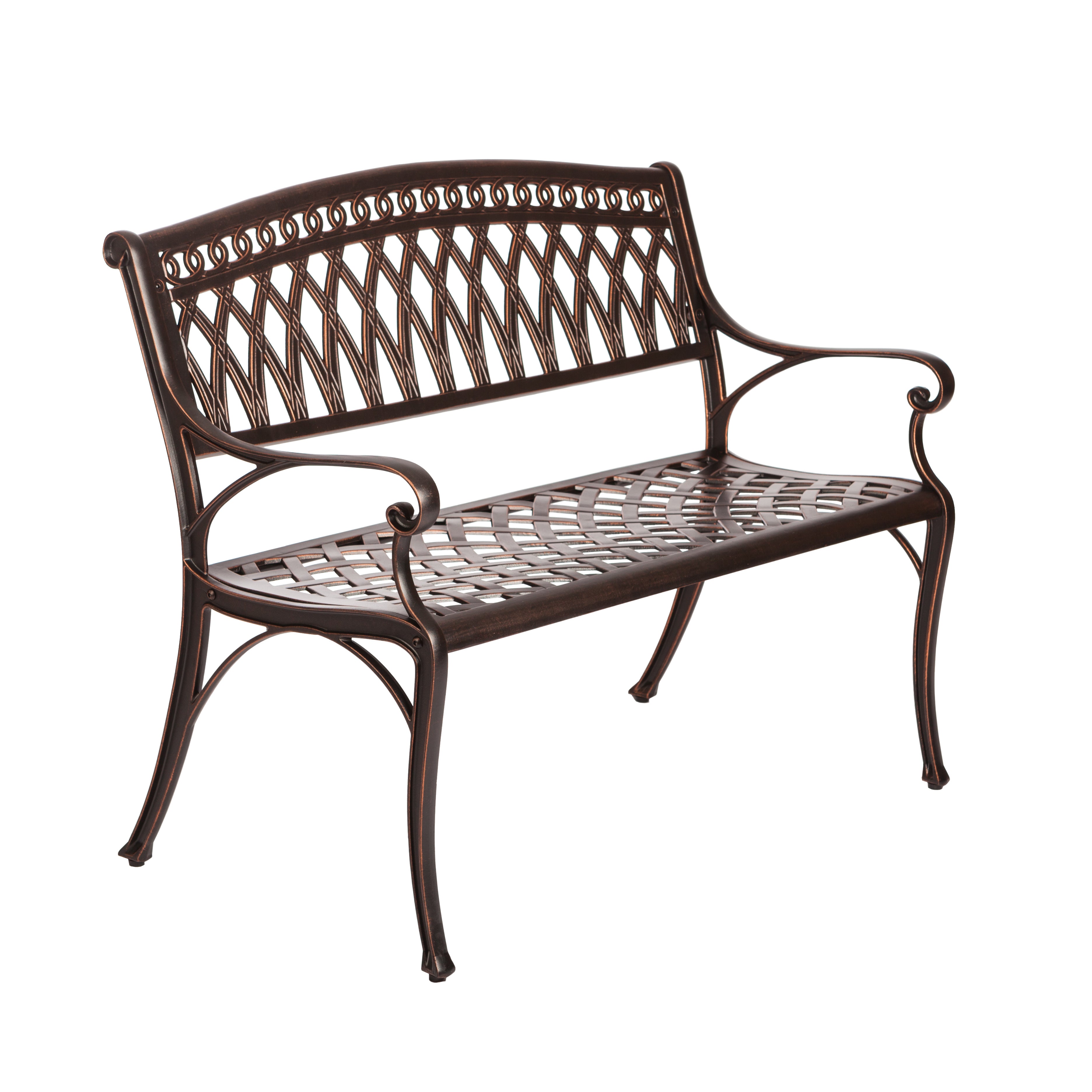 Well Traveled Living Simone Cast Aluminum Bench