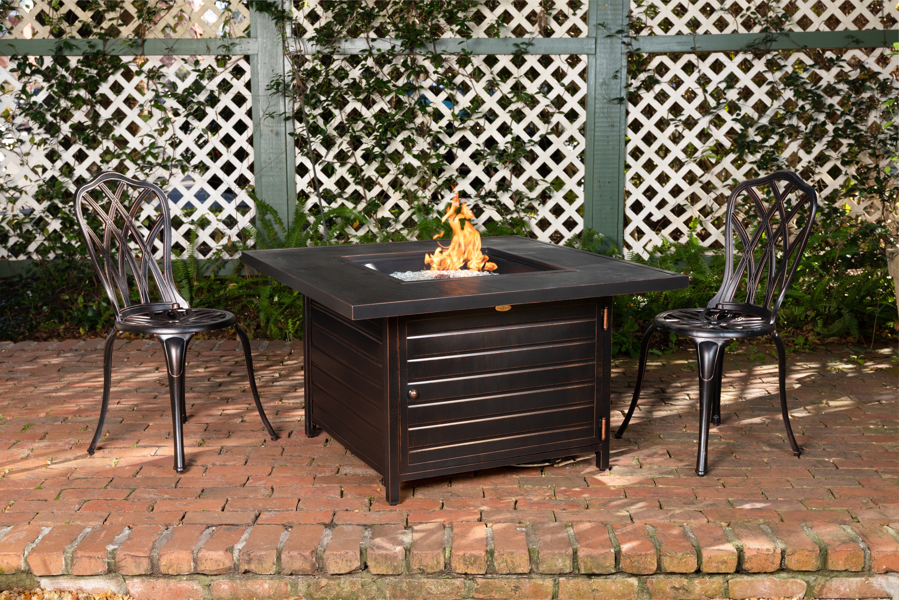 Well Traveled Living Langhorne Square Aluminum LPG Fire Pit