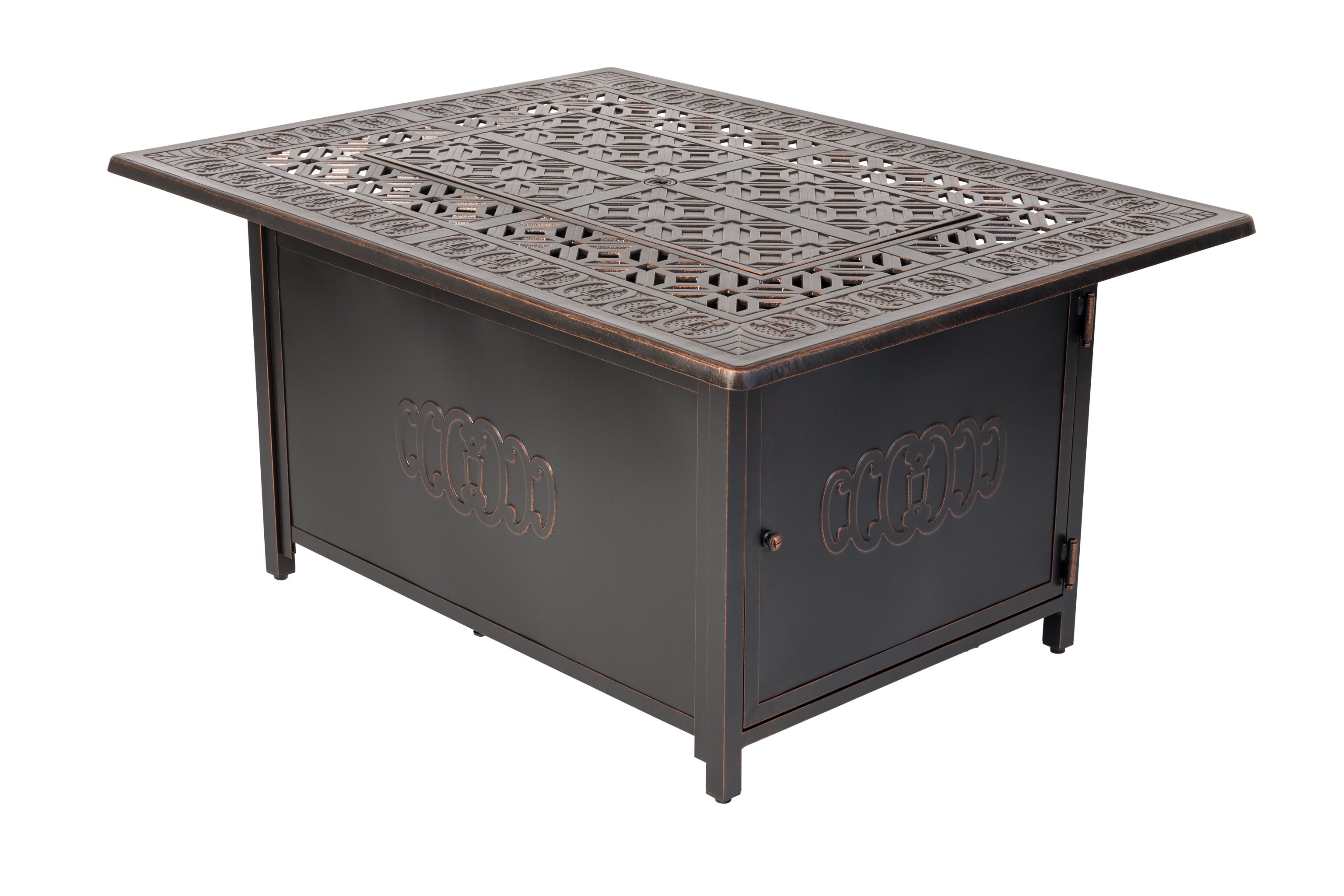 Well Traveled Living Dynasty Rectangle Aluminum LPG Fire Pit