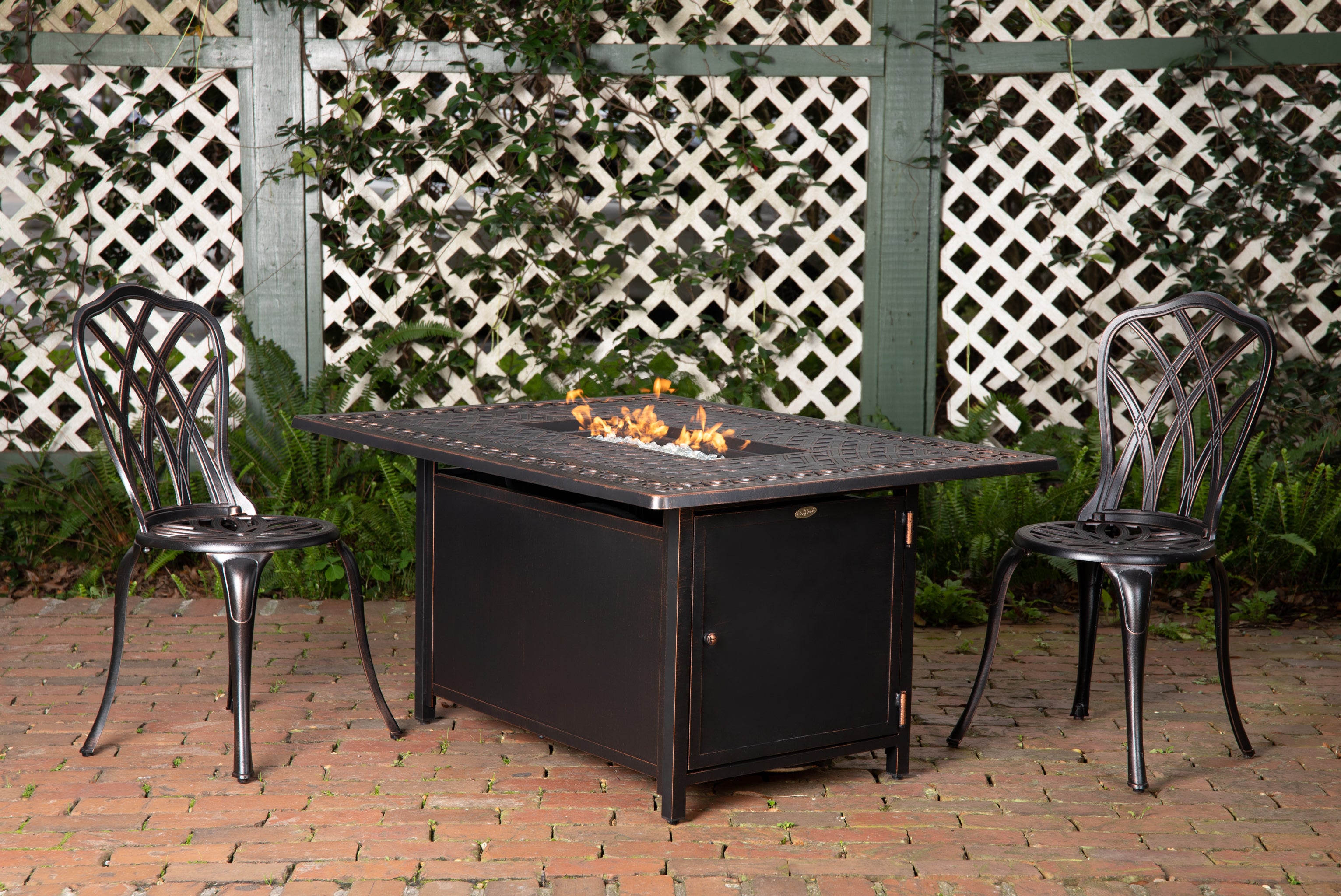 Well Traveled Living Meerin Rectangular Aluminum LPG Fire Pit