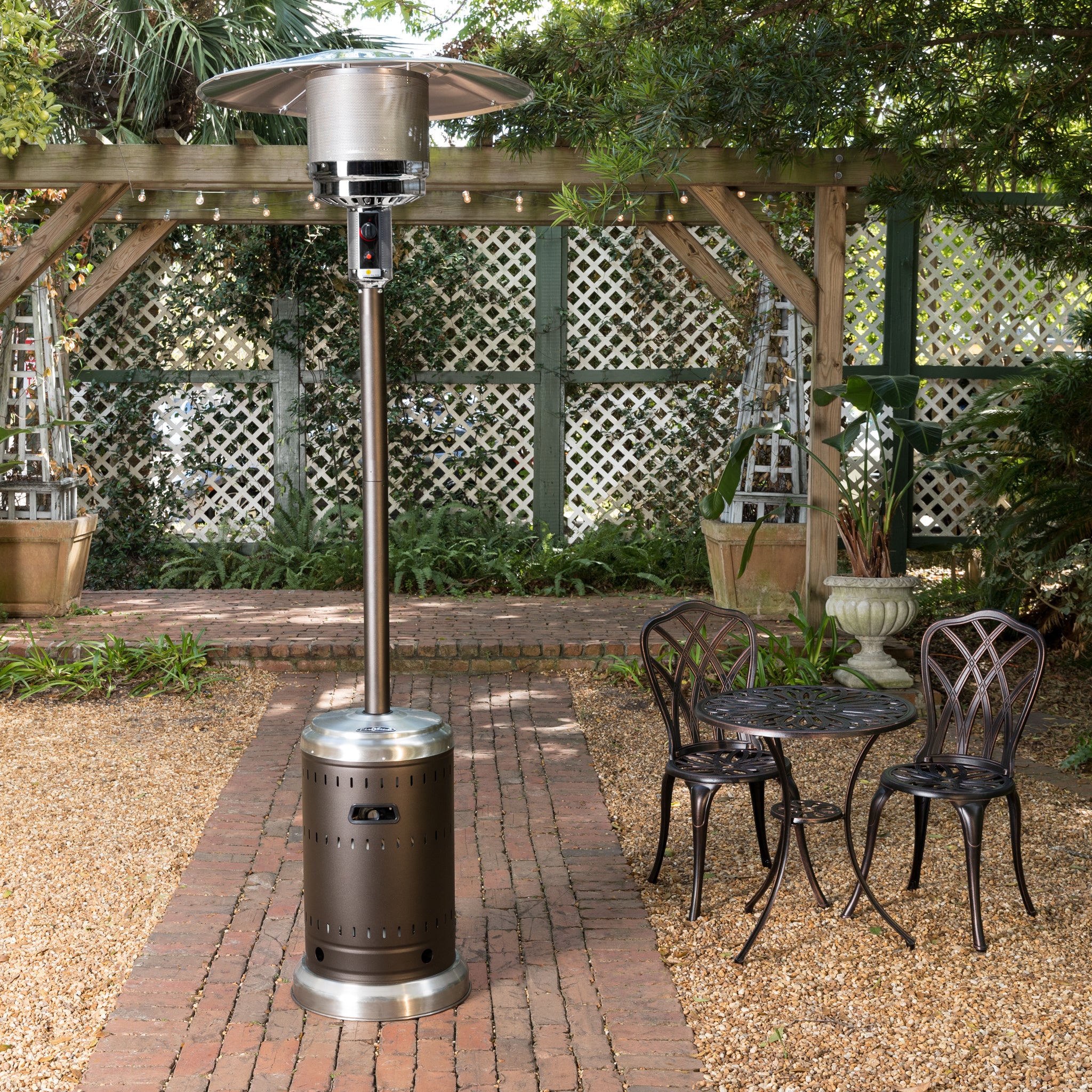 Well Traveled Living Ash and Stainless Steel Finish Patio Heater