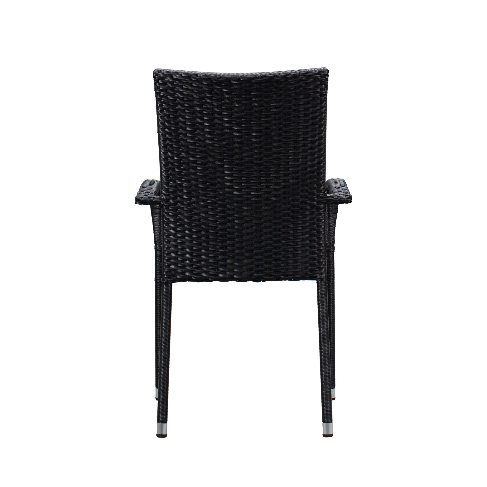 Well Traveled Living Morgan Outdoor Wicker Chair - Black - Set of 4