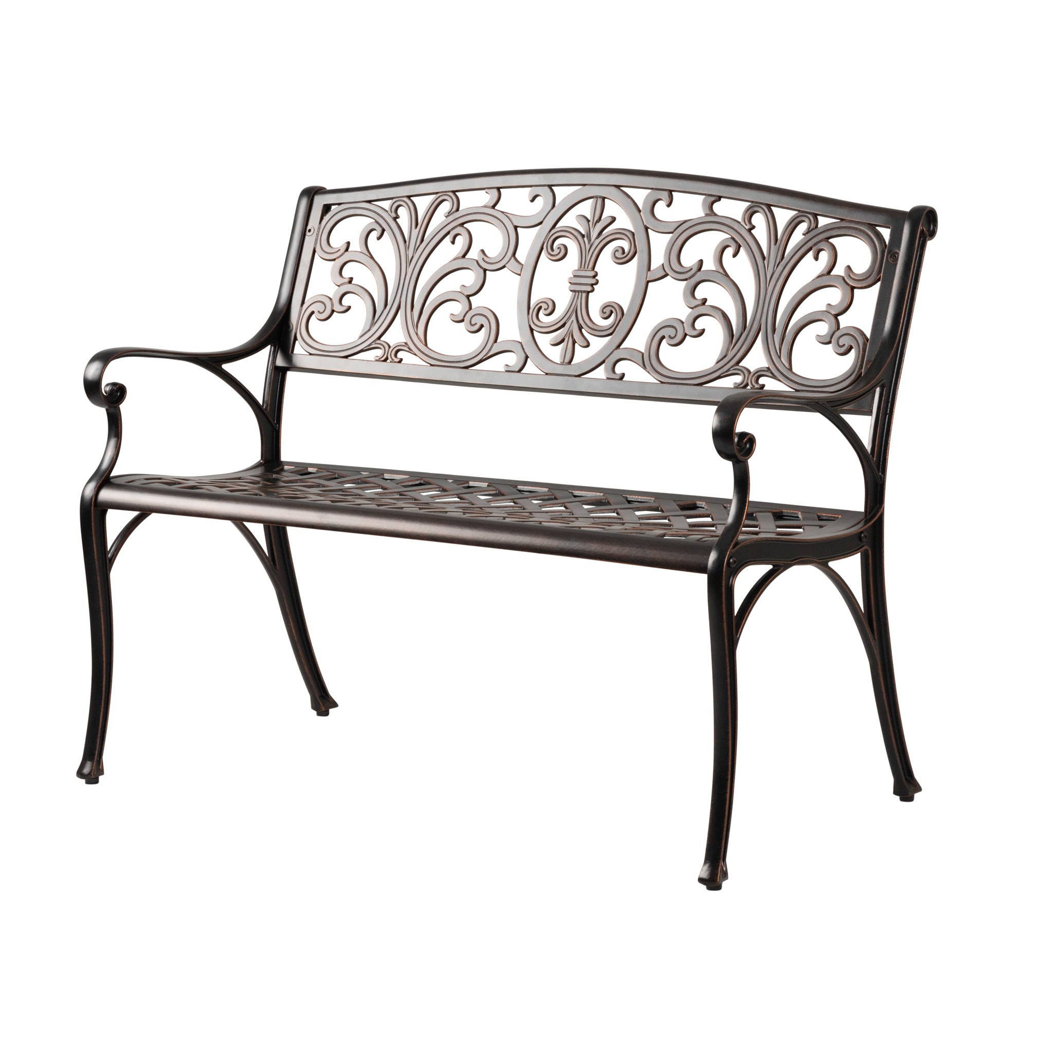 Well Traveled Living Decatur Aluminum Patio Bench in Antique Bronze