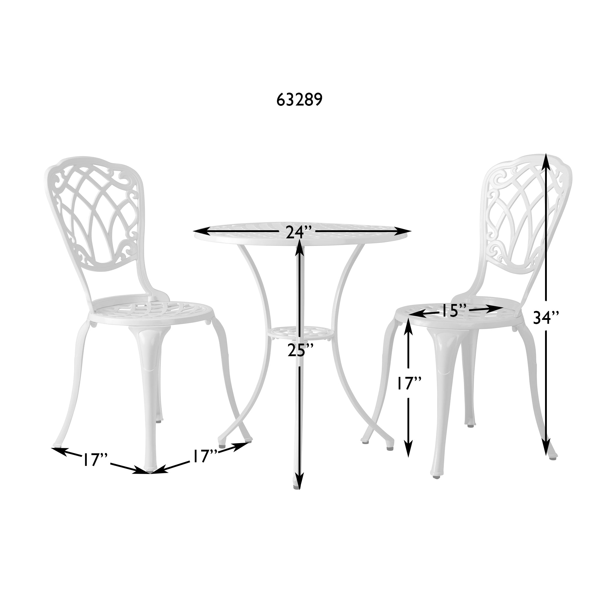 Well Traveled Living Vashon Aluminum Bistro Set in White