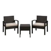 Well Traveled Living Bern Balcony Chat Set in Mocha Wicker