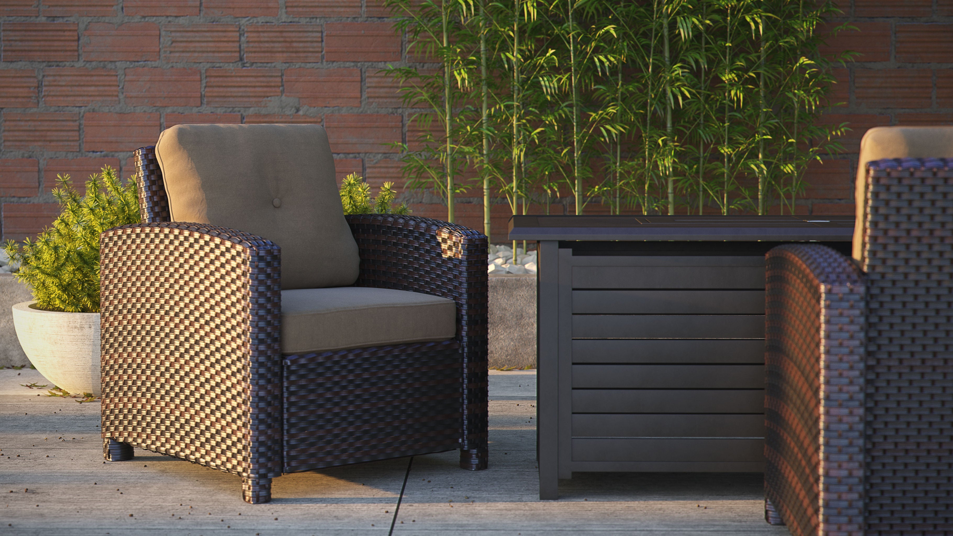 Well Traveled Living Miles Club Chair in Mocha Wicker