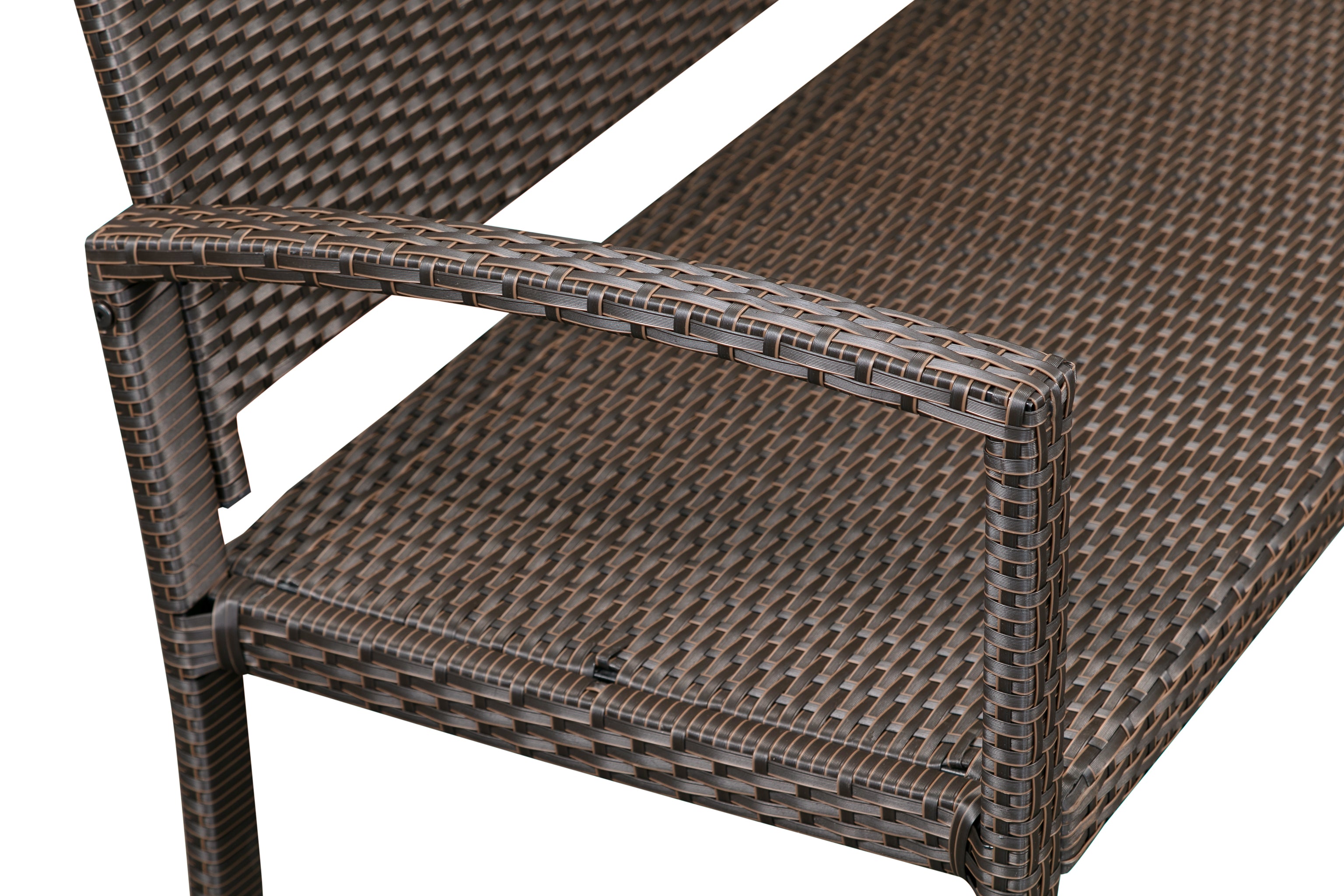 Well Traveled Living Miles Patio Bench in Mocha Wicker