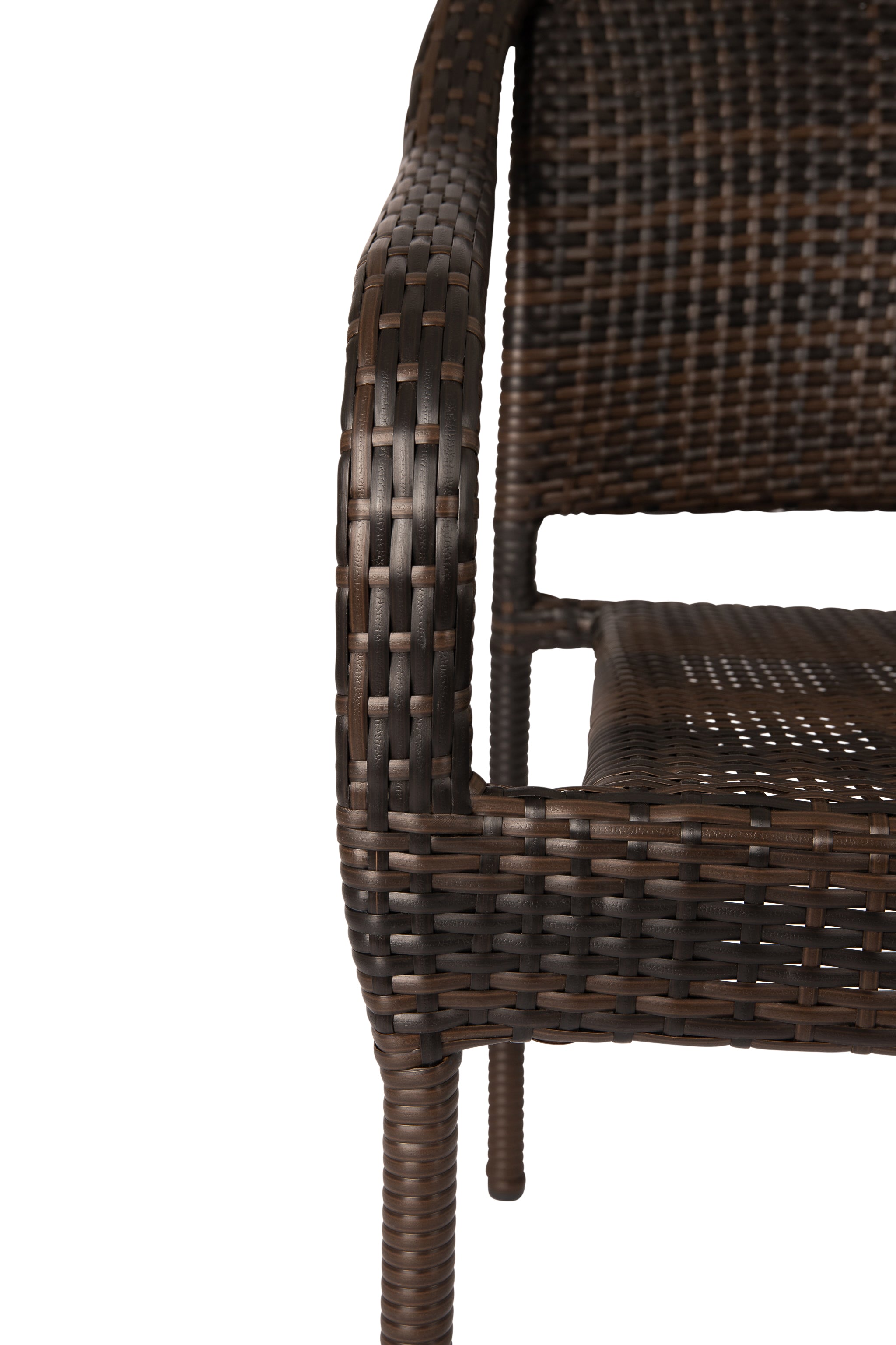 Well Traveled Living Rhodos Café Stacking Chair in Mocha All-weather Wicker - 4pk