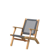 Well Traveled Living Vega Natural Stain Outdoor Chair in Gray Cording