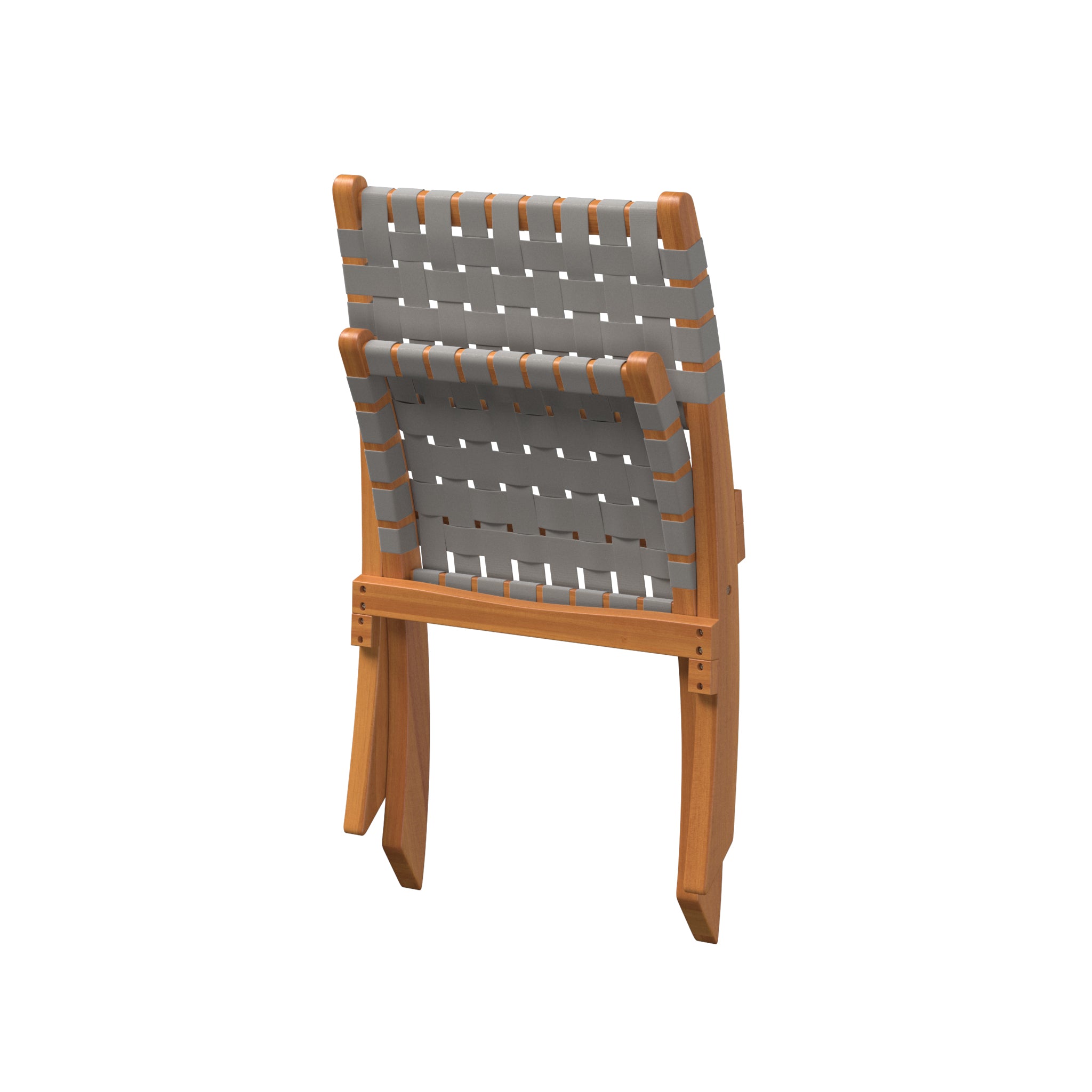 Well Traveled Living Sava Indoor-Outdoor Folding Chair in Warm Gray Webbing