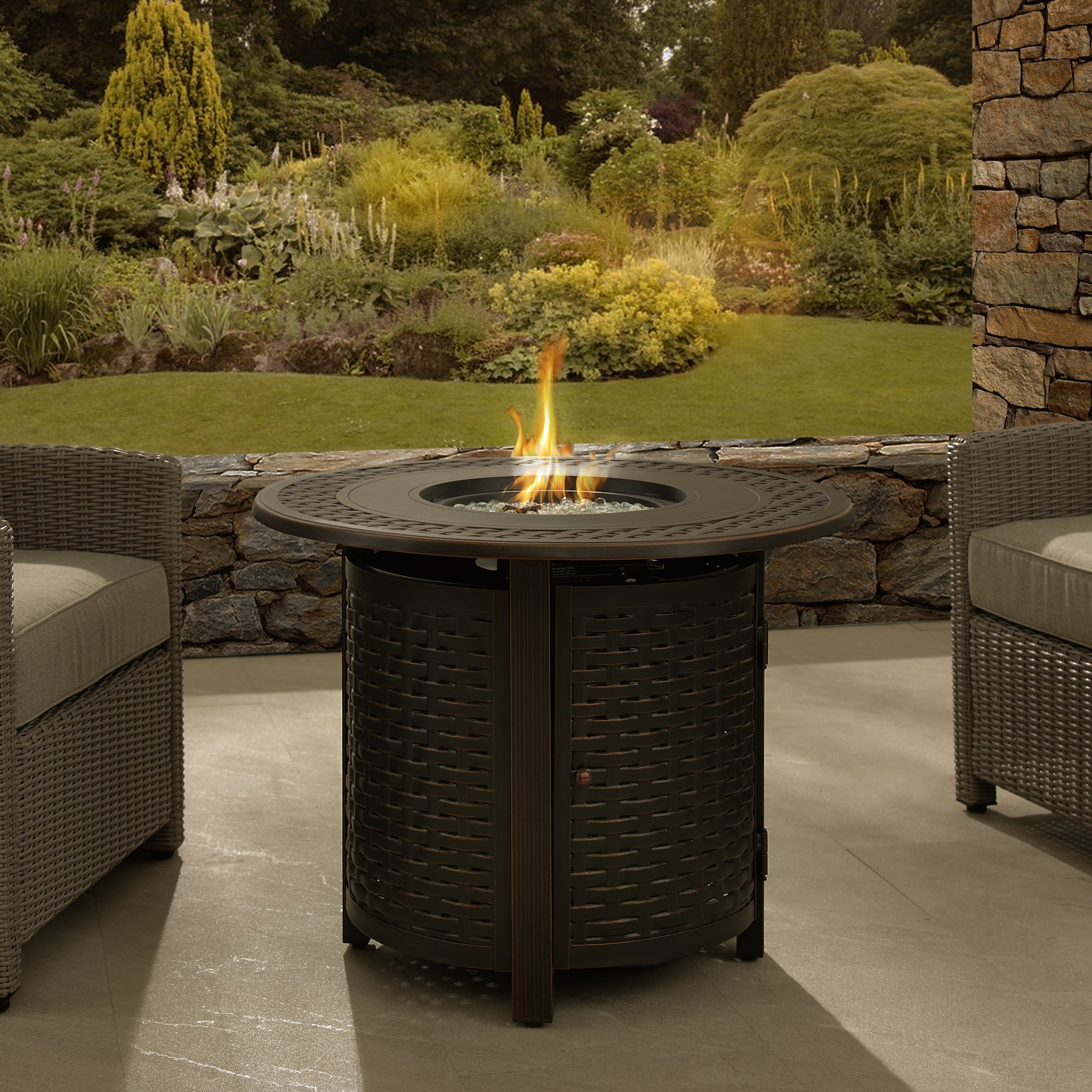 Well Traveled Living Hendricks Aluminum 34" Round LPG Fire Pit