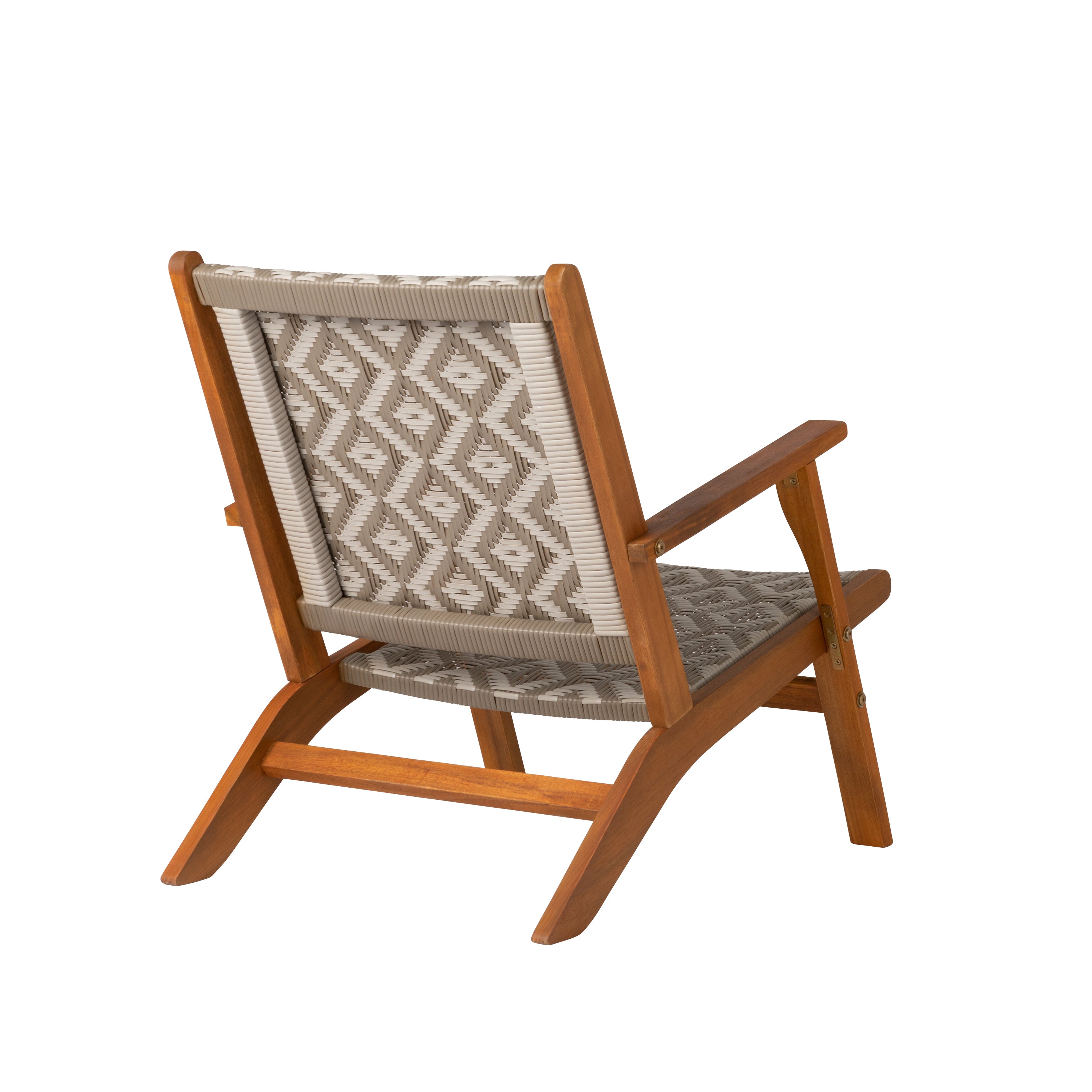 Well Traveled Living Vega Natural Stain Outdoor Chair in Diamond-Weave Wicker