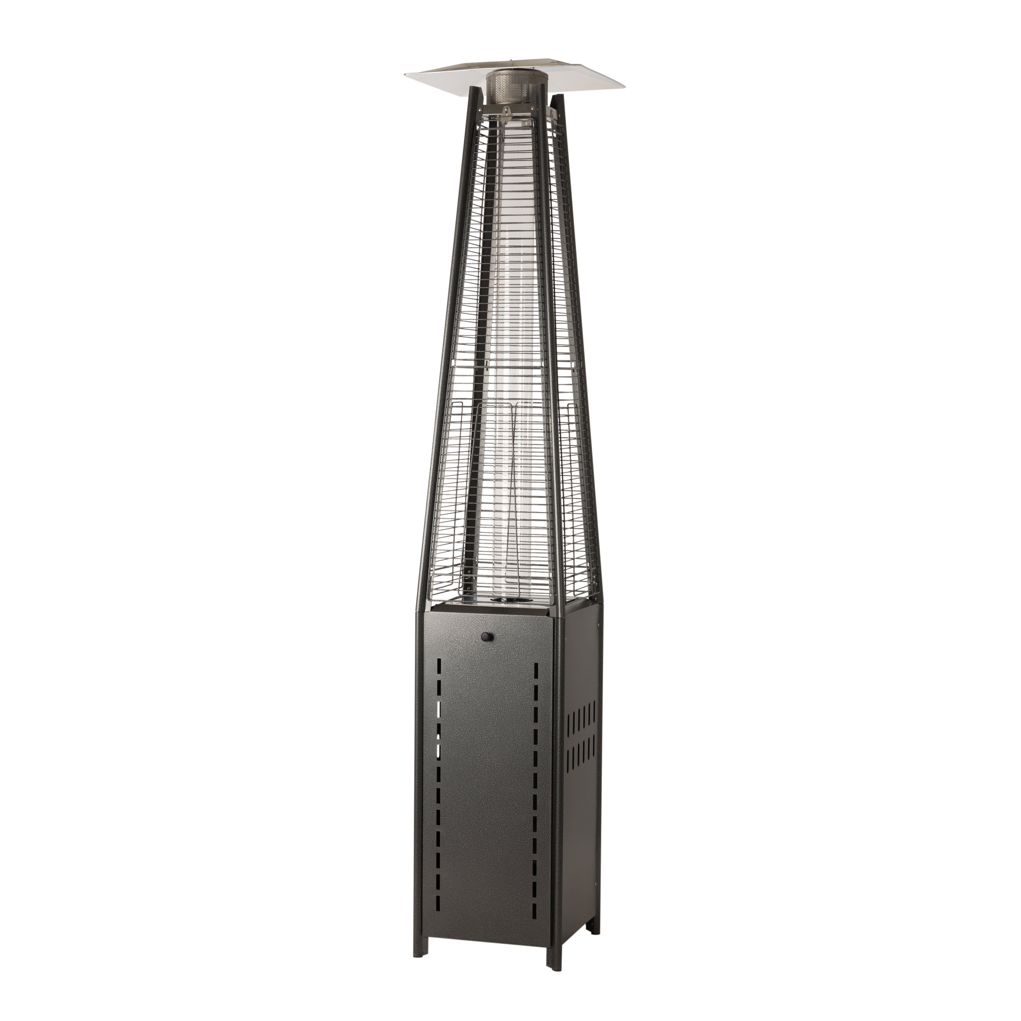 Well Traveled Living Square Pyramid Flame Patio Heater in Hammered Platinum