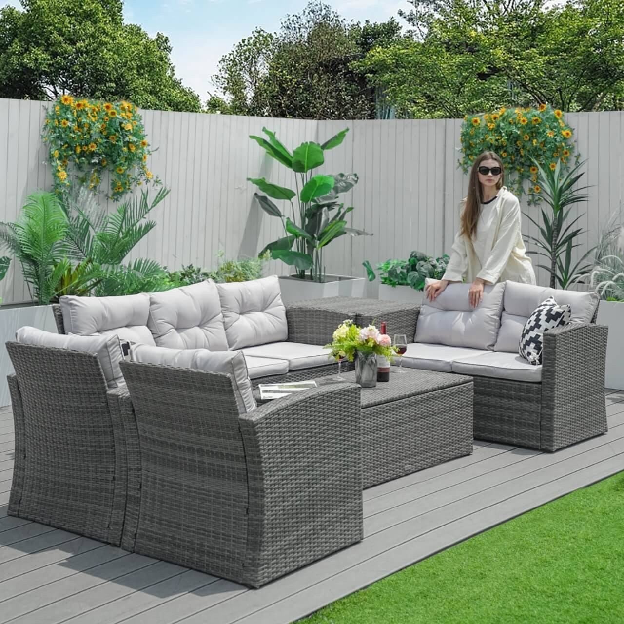 Direct Wicker's Outdoor Patio Conversation Set with Storage Box - PAS-1503