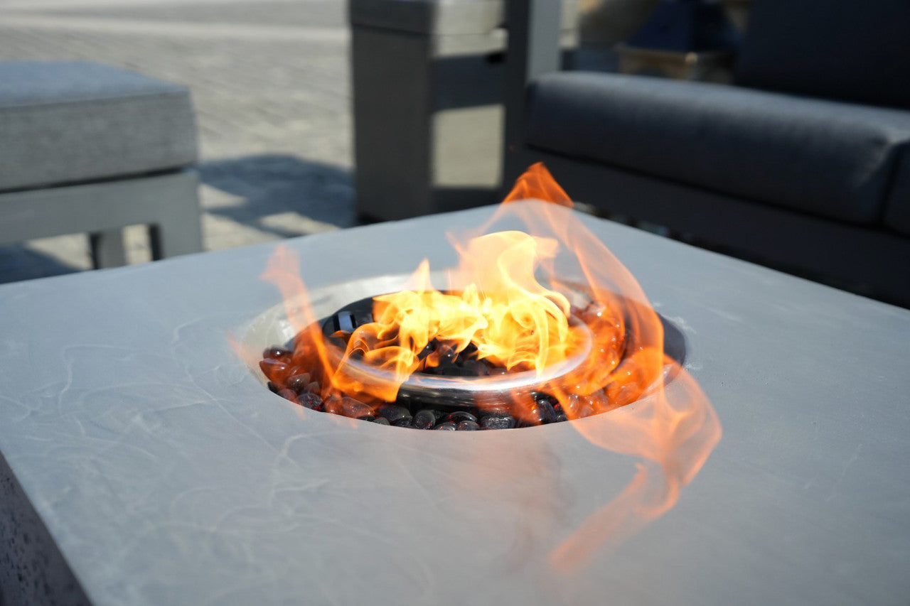 Direct Wicker Gray 40000BTU Gas Fire Pit Set with Ice Bucket