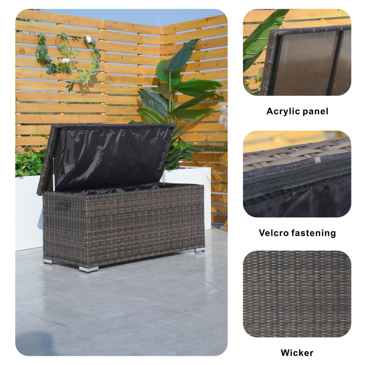 Direct Wicker's Small Aluminium Outdoor Garden Patio Rattan Storage Box