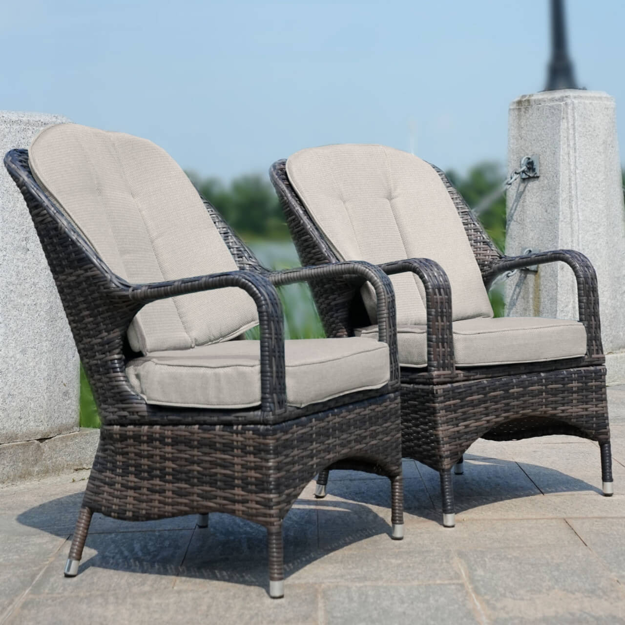 2 Pieces of Patio Chairs Outdoor Rattan Chairs PAC-009 | Direct Wicker