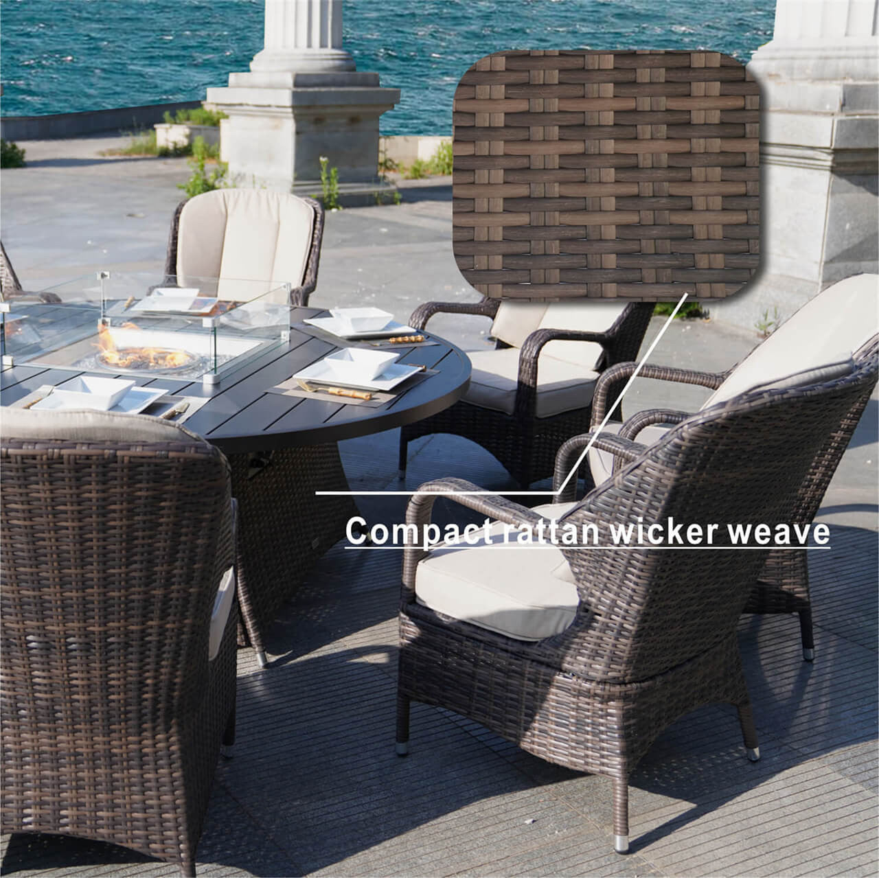 2 Pieces of Patio Chairs Outdoor Rattan Chairs PAC-009 | Direct Wicker