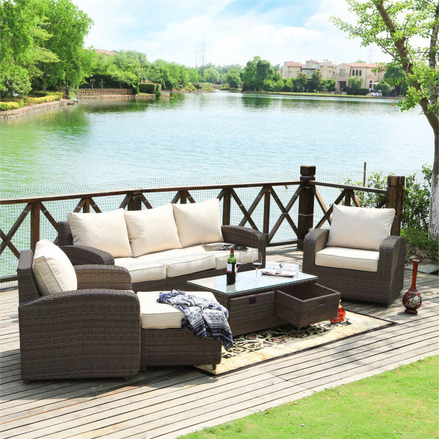 Direct Wicker's 5 Seats Patio Conversation Sofa Set PAS-1515