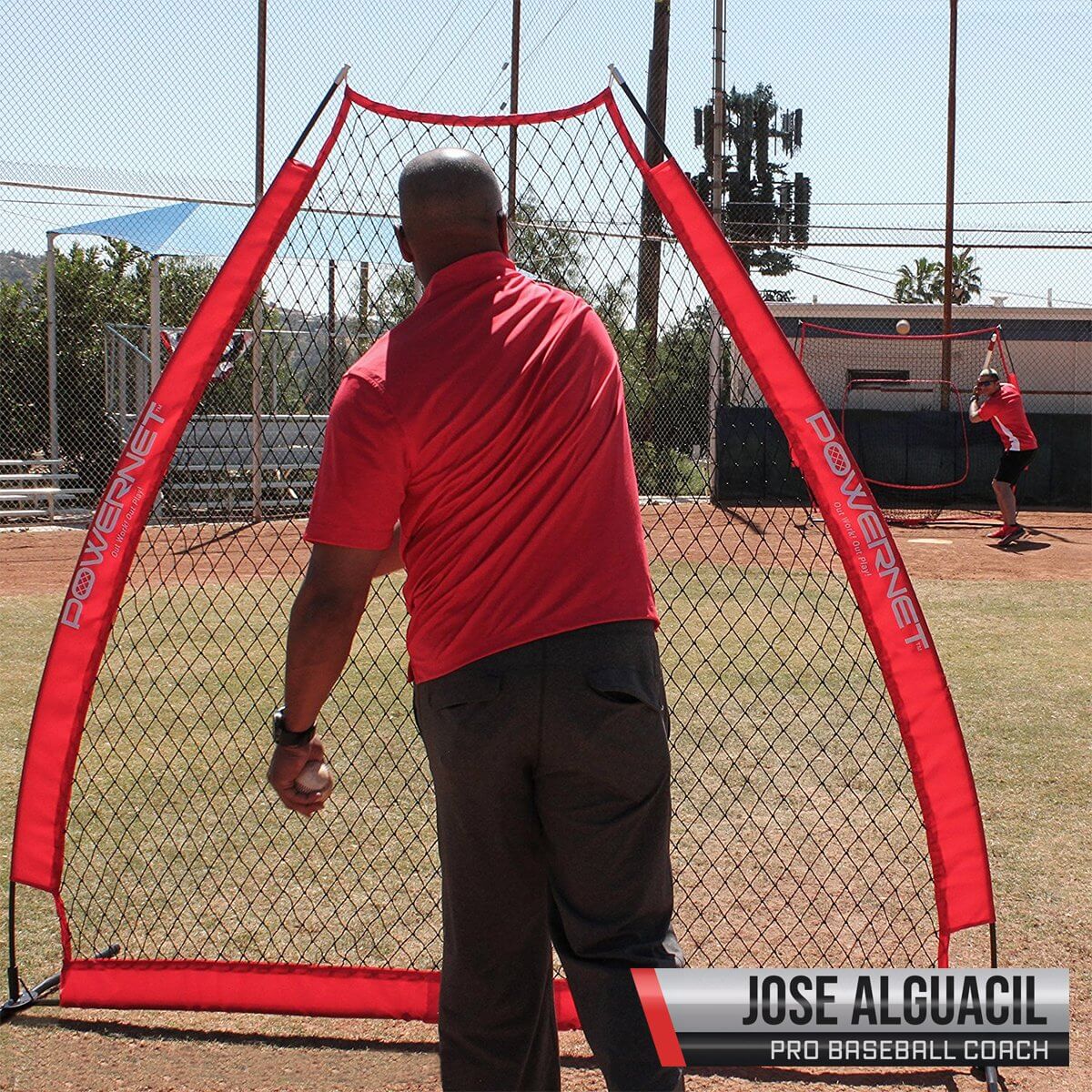 PowerNet 7' Portable A-Frame Pitching Screen for Batting Practice with Carry Bag by Jupiter Gear