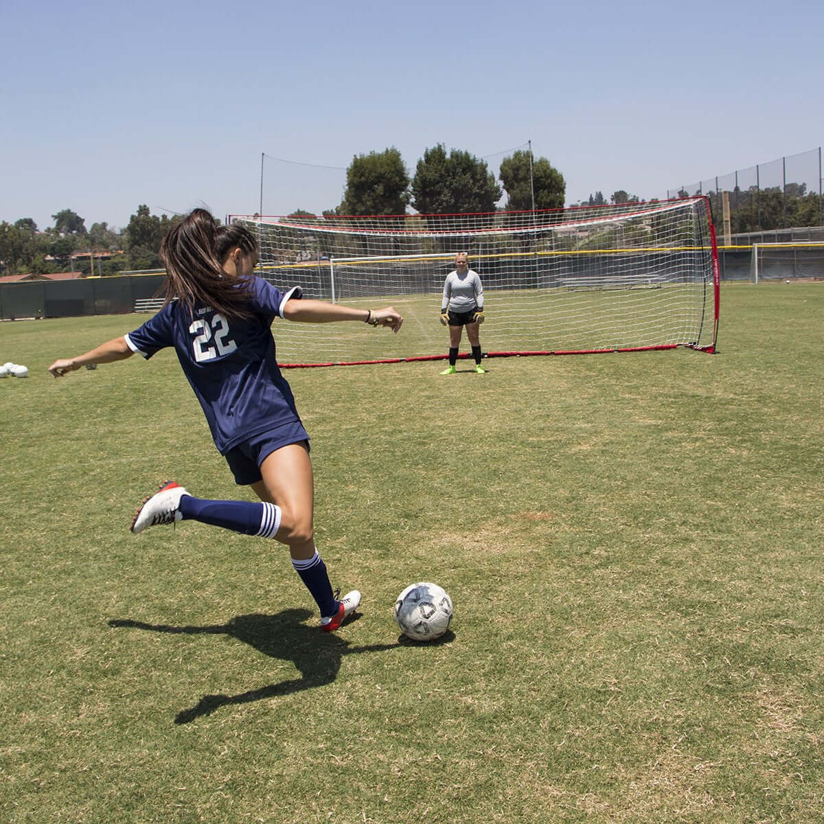 PowerNet 24 x 8 Soccer Goal + Wheeled Carry Bag by Jupiter Gear