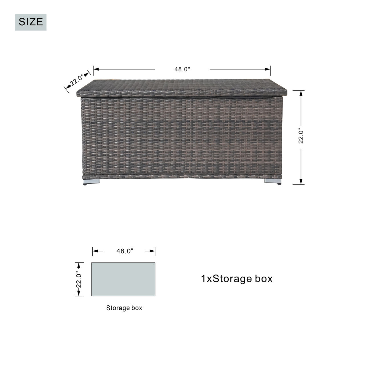 Direct Wicker's Small Aluminium Outdoor Garden Patio Rattan Storage Box