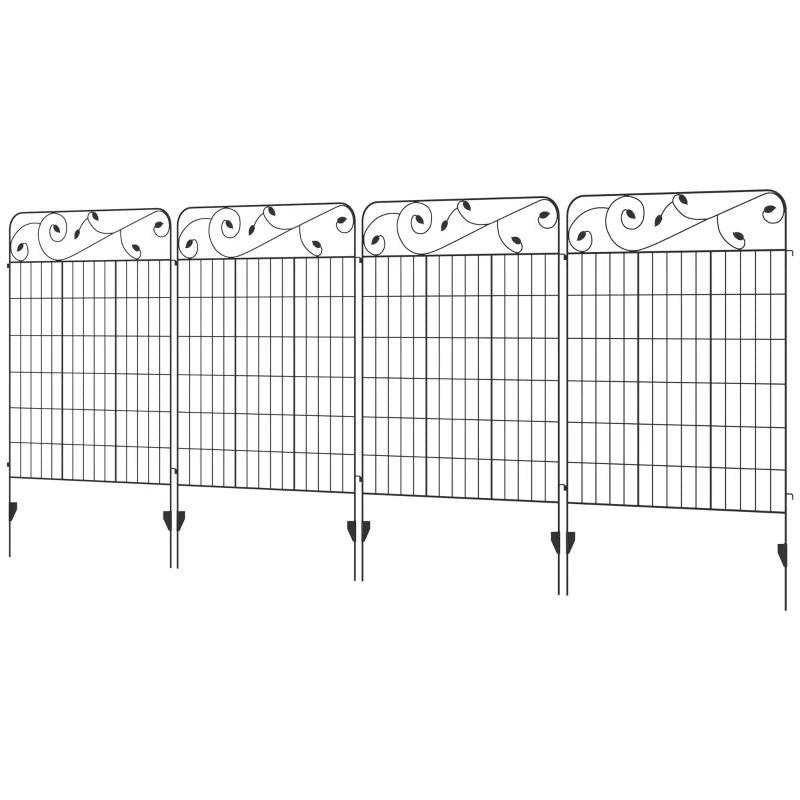 Fast Furnishings 4 Pack Steel Foldable Fence Trellis Panel Animal Barrier