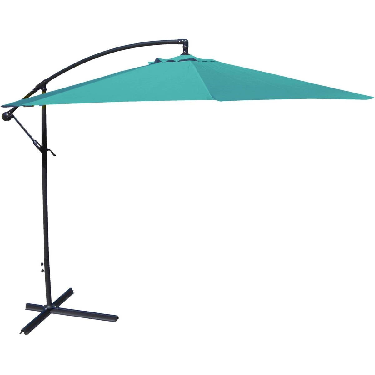 Fast Furnishings 10-Ft Offset Cantilever Patio Umbrella with Aruba Teal Canopy