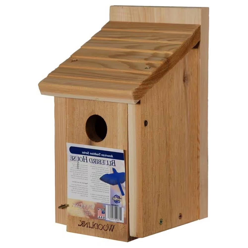 Fast Furnishings Cedar Wood Birdhouse - Ideal for Eastern Western and Mountain Bluebirds