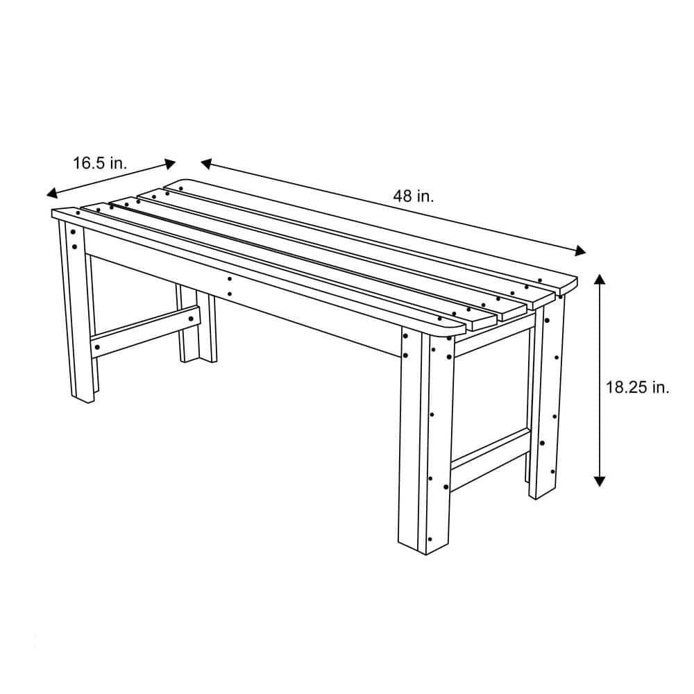 Fast Furnishings Outdoor Patio Backless Cedar Wood 4-ft. Garden Bench in Natural Finish