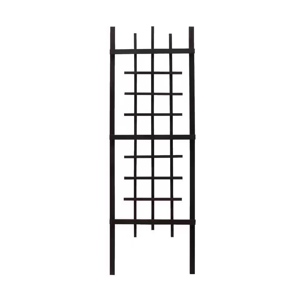 Fast Furnishings 72-inch Modern Garden Trellis in Black Wood Finish