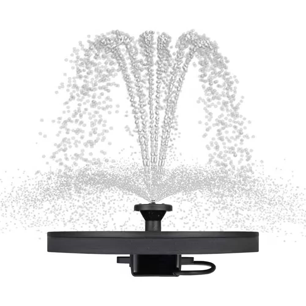 Fast Furnishings Solar Powered Birdbath to Water Fountain Kit with 4 Nozzle Heads