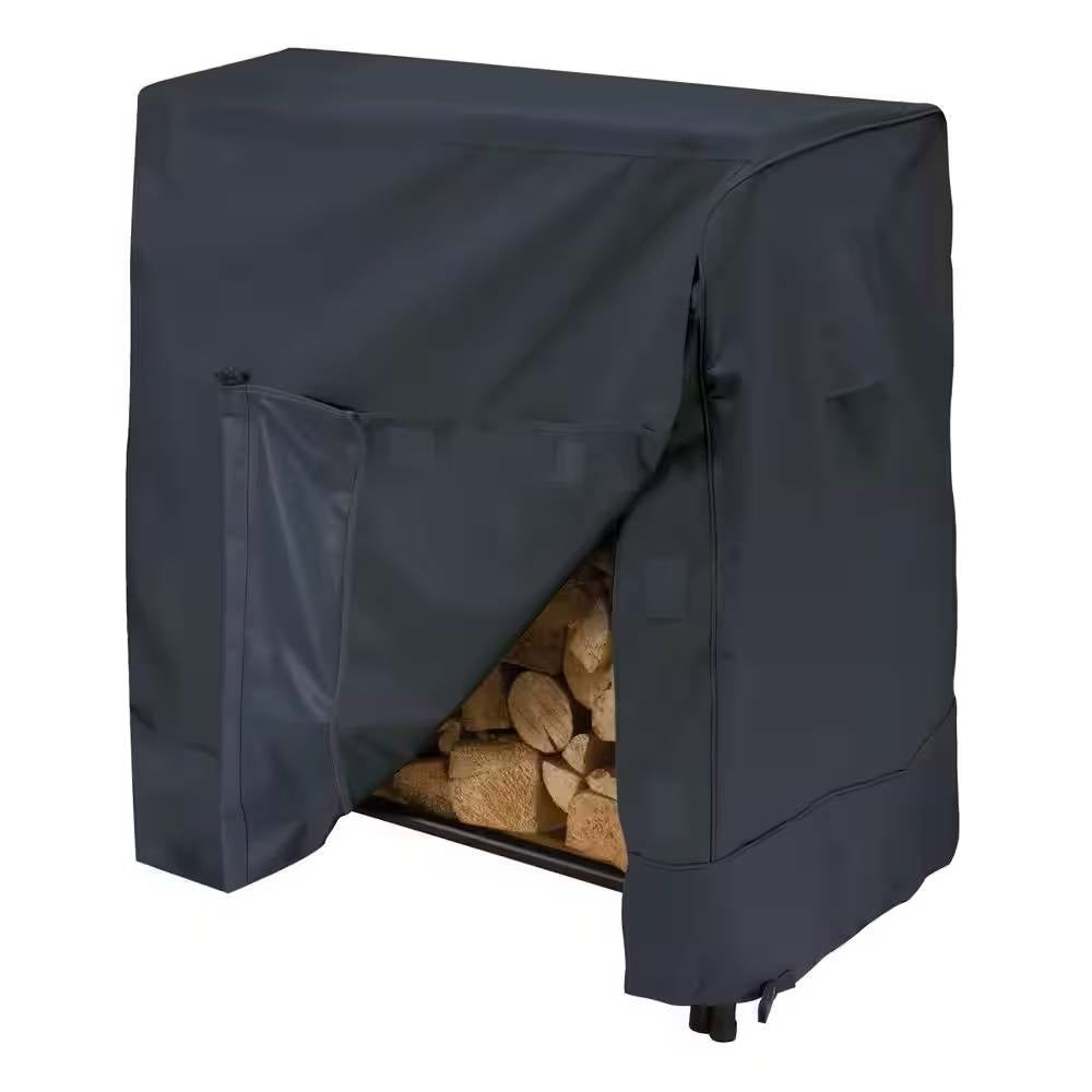 Fast Furnishings Black Firewood Rack Cover - Fits 4-ft. Log Racks