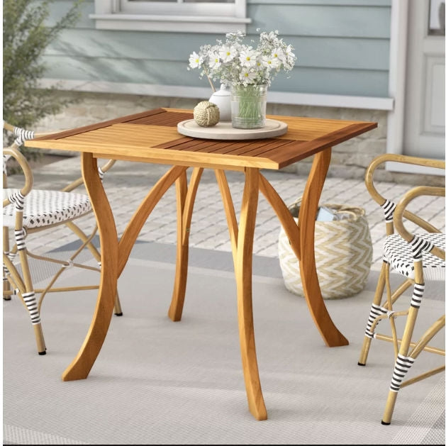 Fast Furnishings Outdoor Solid Wood 31.5 inch Square Patio Dining Table