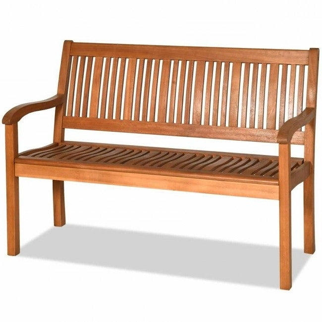 Fast Furnishings FarmHome Slatted 2 Seater Garden Eucalyptus Bench