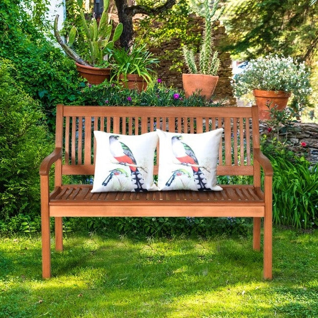 Fast Furnishings FarmHome Slatted 2 Seater Garden Eucalyptus Bench