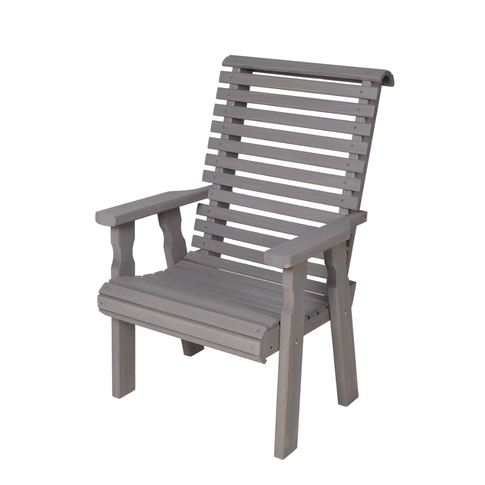 Amish Casual Heavy Duty 600 Lb High Back Roll Back Treated Patio Chair