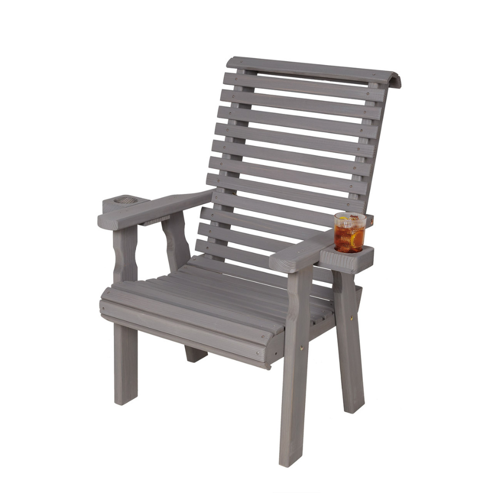 Amish Casual Heavy Duty 600 Lb High Back Roll Back Treated Patio Chair