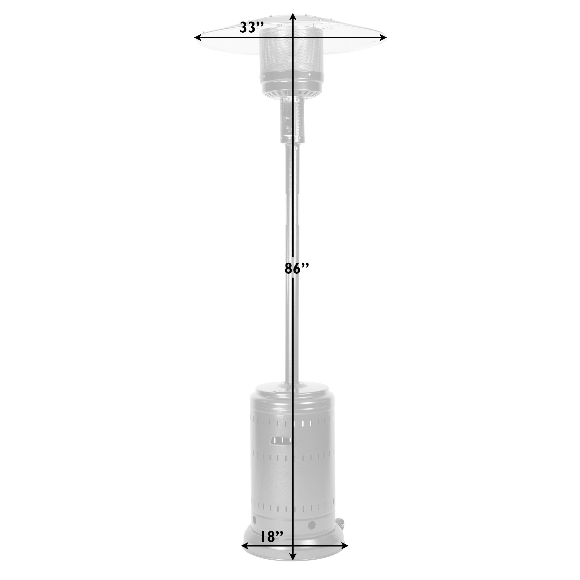 Well Traveled Living Ash and Stainless Steel Finish Patio Heater