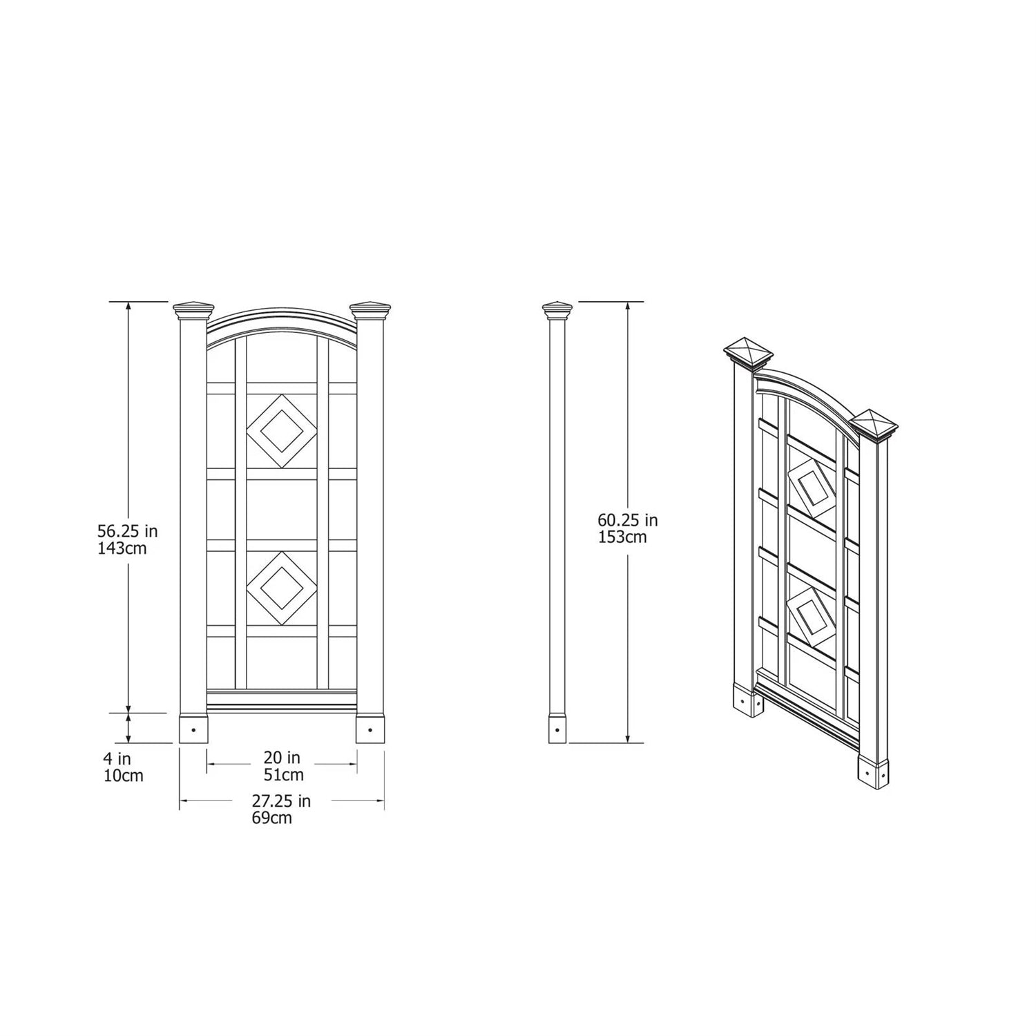 Fast Furnishings 59-inch Outdoor Weather Resistant White Vinyl Garden Trellis