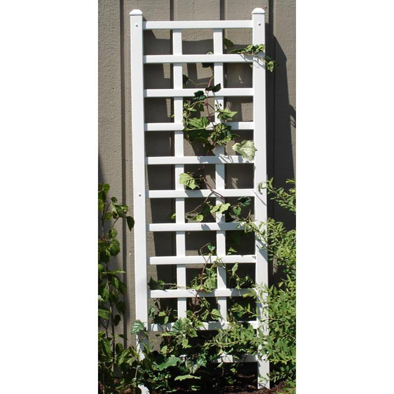 Fast Furnishings 6.25 Ft Wall Trellis in White Vinyl - Made in USA