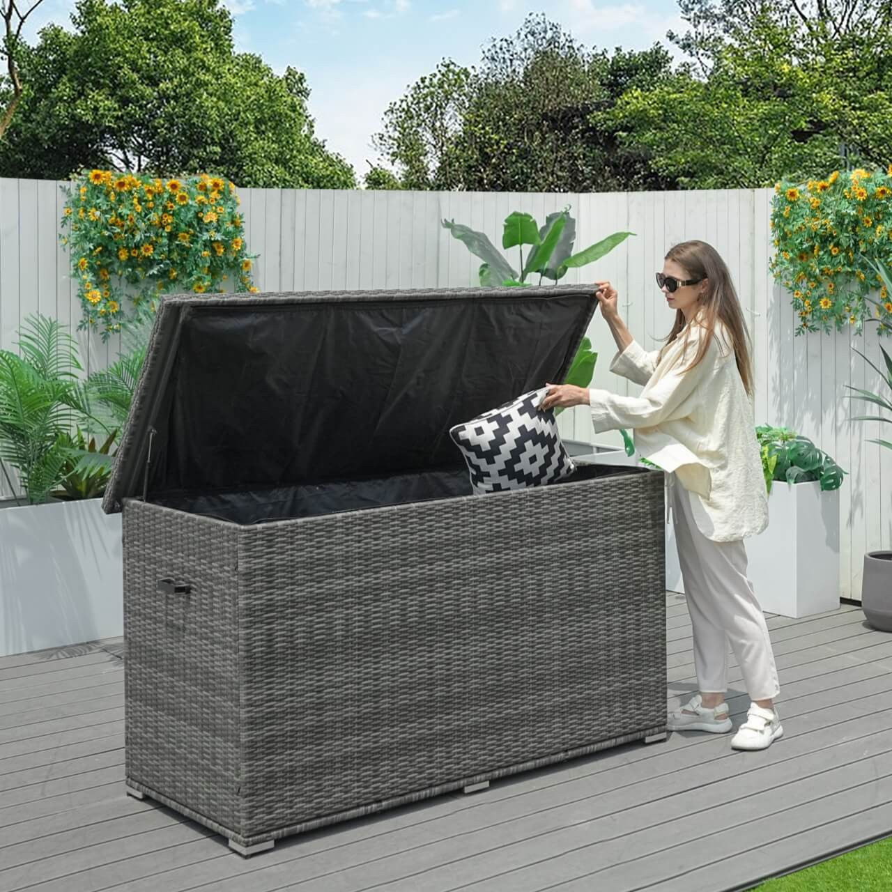 Direct Wicker's Patio Rattan Storage Box PA-3256B from Direct Wicker