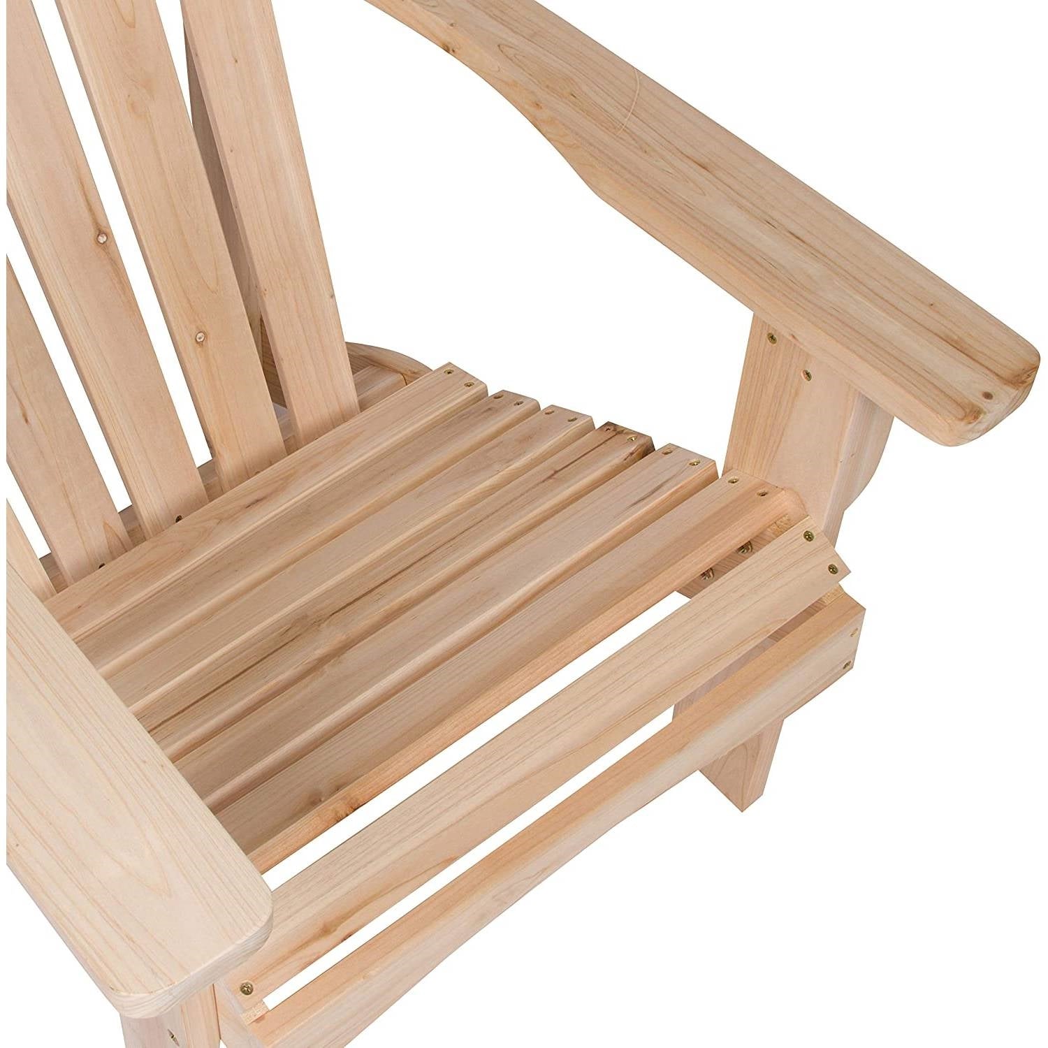 Fast Furnishings Ergonomic Natural Cedar Wood Adirondack Chair