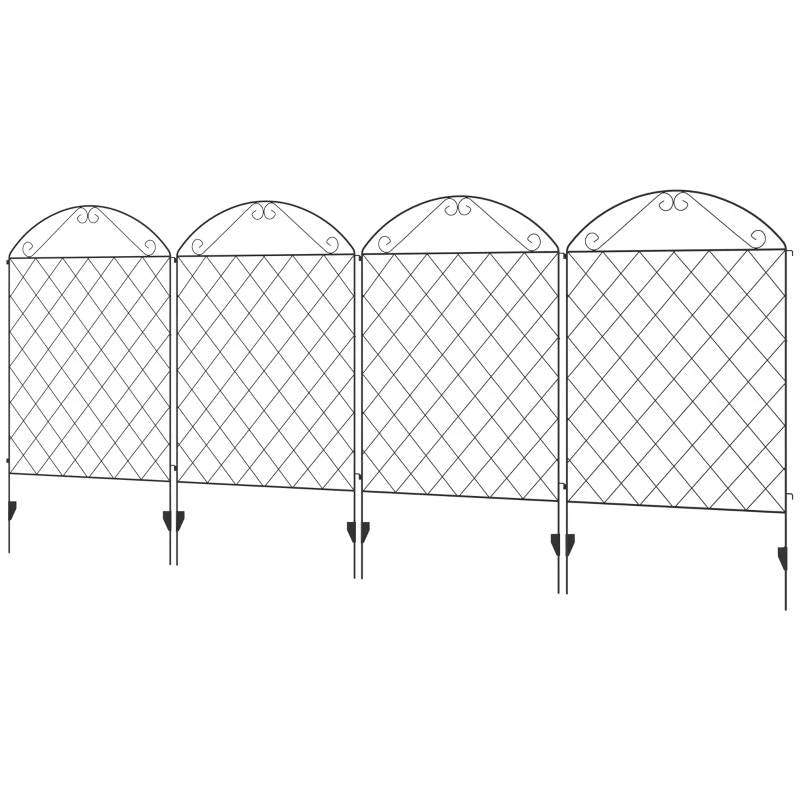 Fast Furnishings 4 Pack Steel Foldable Fence Arch Trellis Panel Animal Barrier