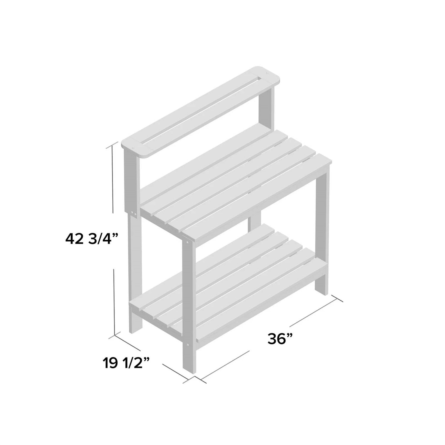 Fast Furnishings Solid Meranti Wood Outdoor Garden Potting Bench Table with Bottom Shelf