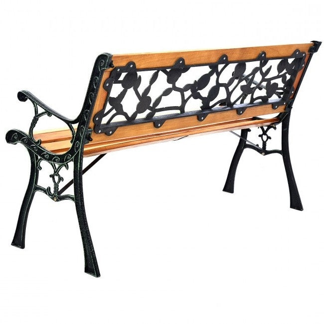 Fast Furnishings Flowers Outdoor Patio Park Cast Iron Garden Porch Chair Bench